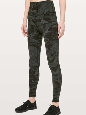 Lululemon Align Pant 28” Incognito Camo Multi Gator Green Size 6 Nulu Yoga